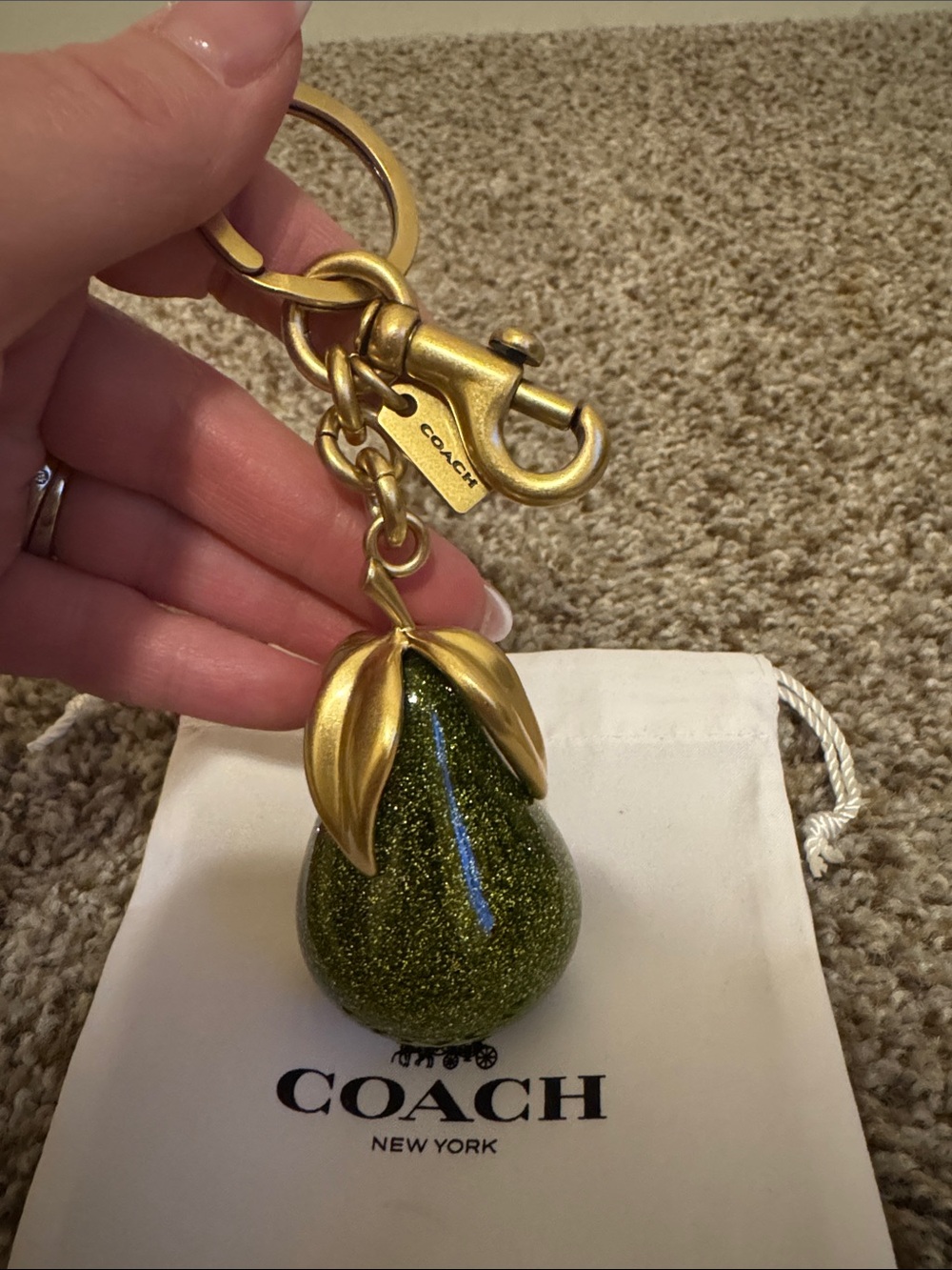 COACH PEAR BAG CHARM